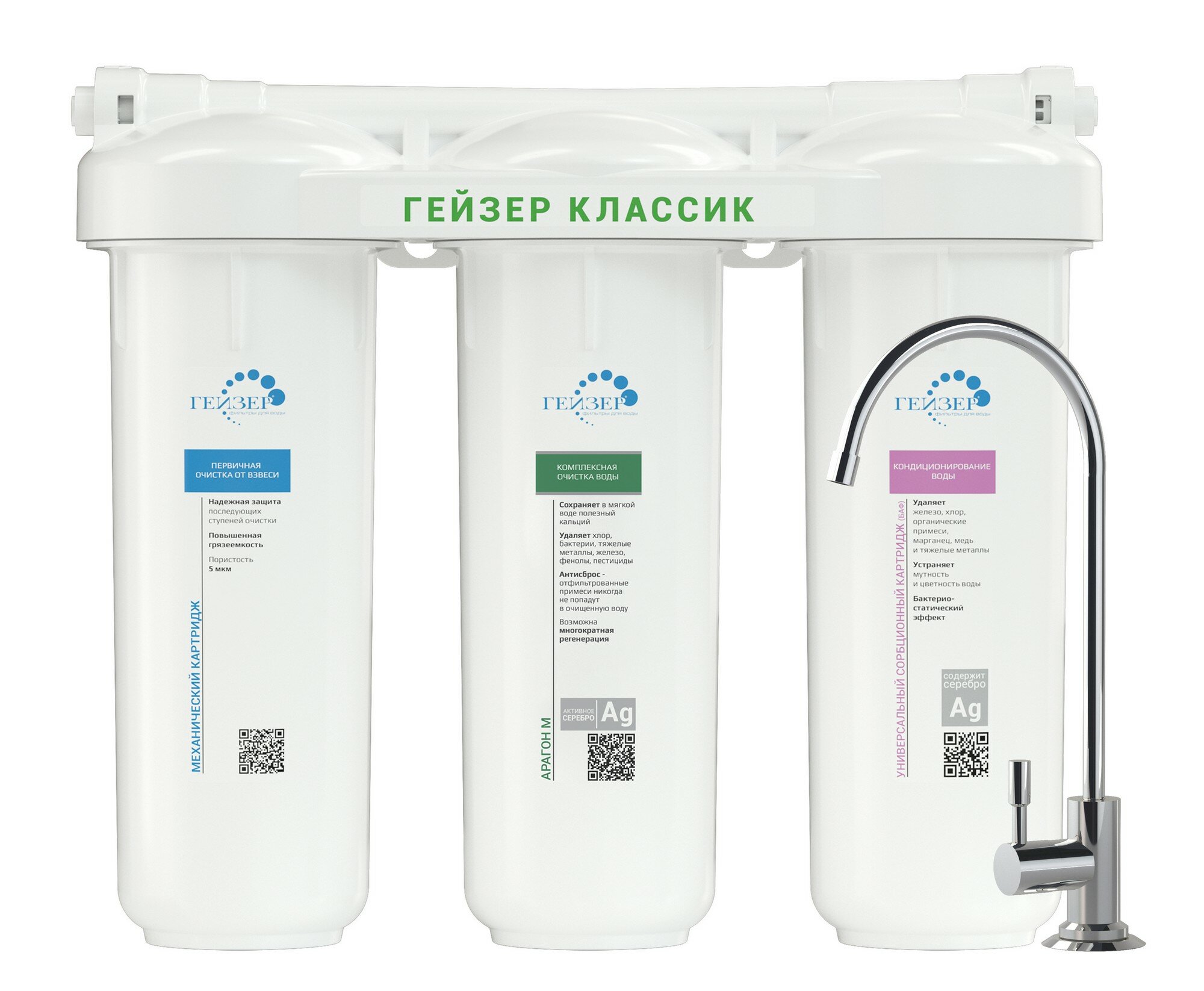 Фильтр под мойку Гейзер Классик для мягкой воды c минерализатором