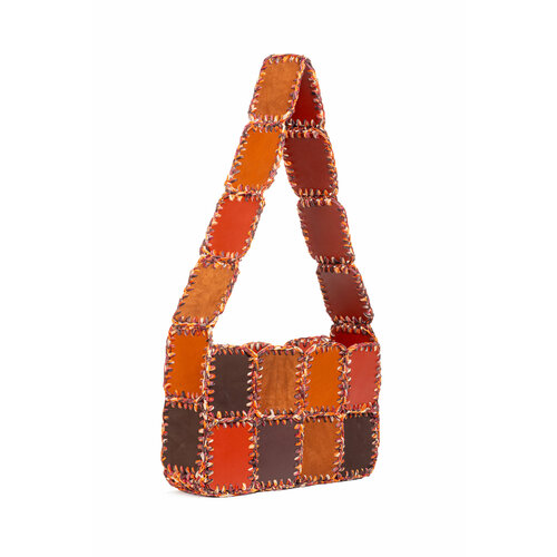 фото Сумка кросс-боди imakebags, фактура гладкая, кирпично-красный