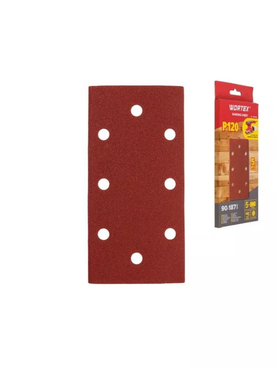 Wortex Шлифлист 90х187 мм Р120 1334434
