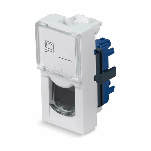 Cabeus Keystone Jack RJ-45(8P8C), 180 градусов, категория 6, безинструментный монтаж, вставка Mosaic (арт.076561) KJ-RJ45-Cat.6-180T-FP-L-22,5