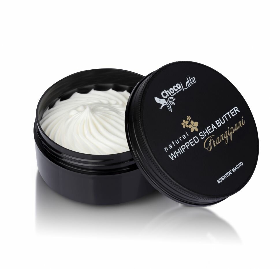 Взбитое масло ши (баттер) Frangipani для рук и тела натуральное питательное с ароматом франжипани, 75 мл