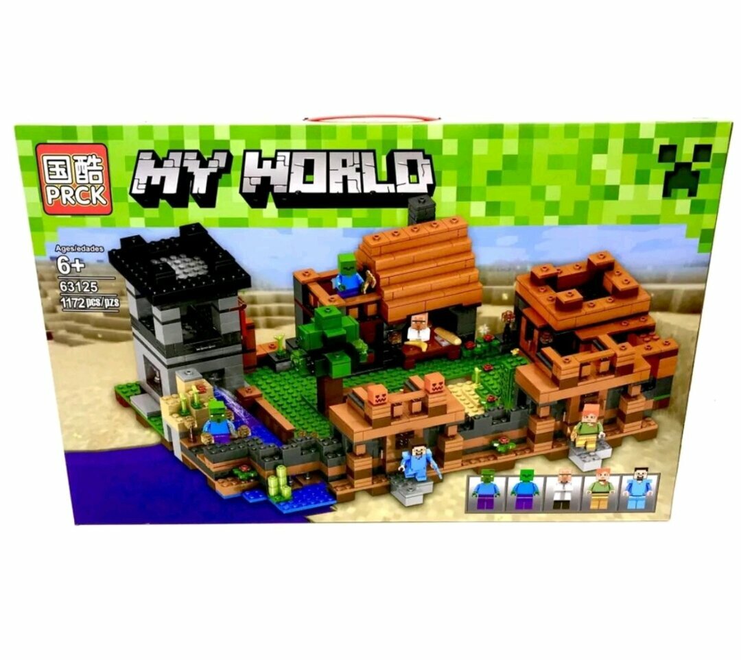 Конструктор/ My World/ Майнкрафт/ Большая деревня-укрепление в пустыне/ 1172 детали/ 63125/ ребенку
