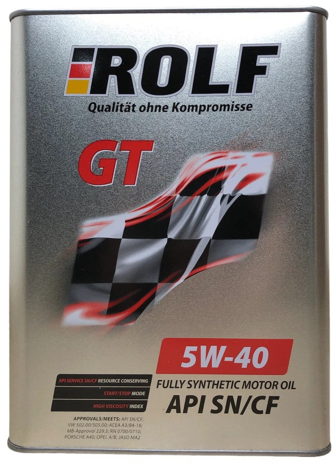 Rolf GT 5W40 SN/CF масло моторное синт. 4л. (железная банка) 322229 — фото 1