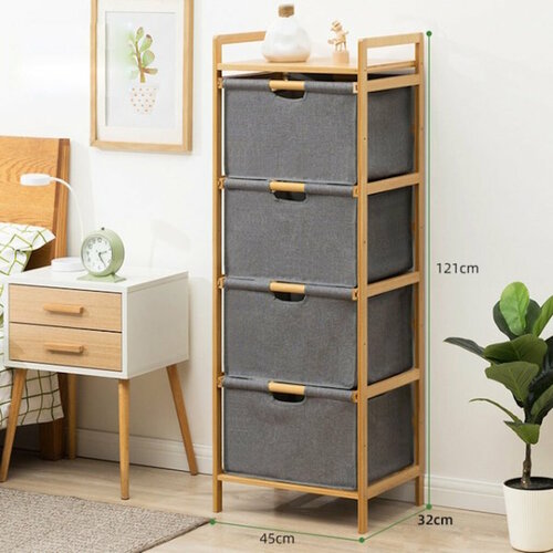 Этажерка для ванной из бамбука Стеллаж для хранения Bambuchka 45x32x121 см 7313₽