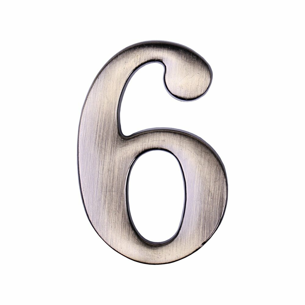 Номер на дверь самоклеящийся 6 45х28х4 мм бронза
