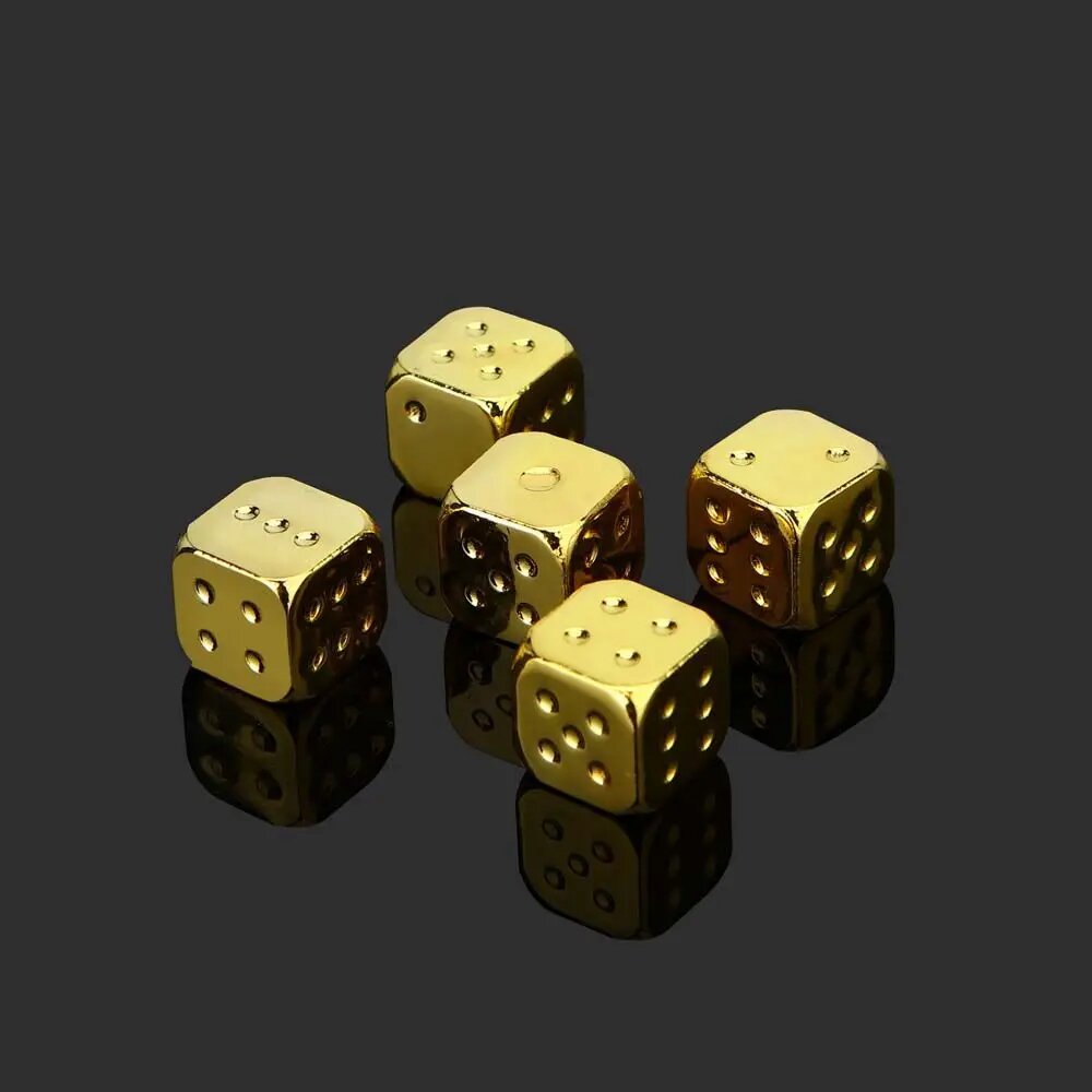 Золотые игровые кубики 6-гранные для настольных игр