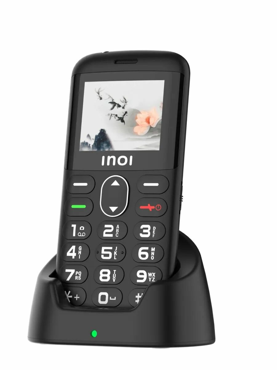 Мобильный телефон INOI 148 Senior 4G с зарядной станцией черный