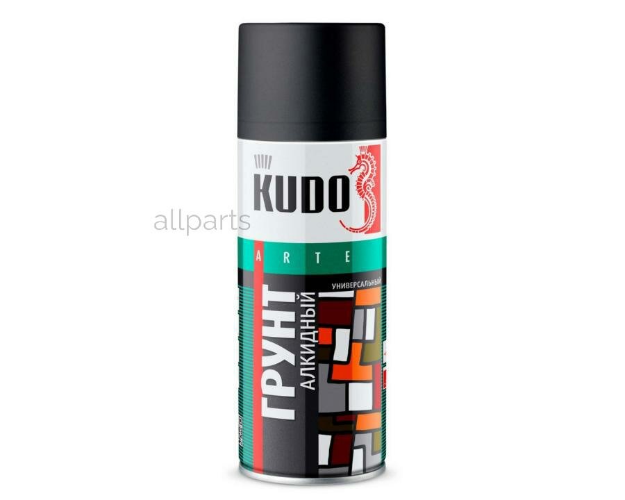 KUDO KU-2003 Грунт спрей универсальный алкидный черный, 520 мл. KUDO KU-2003