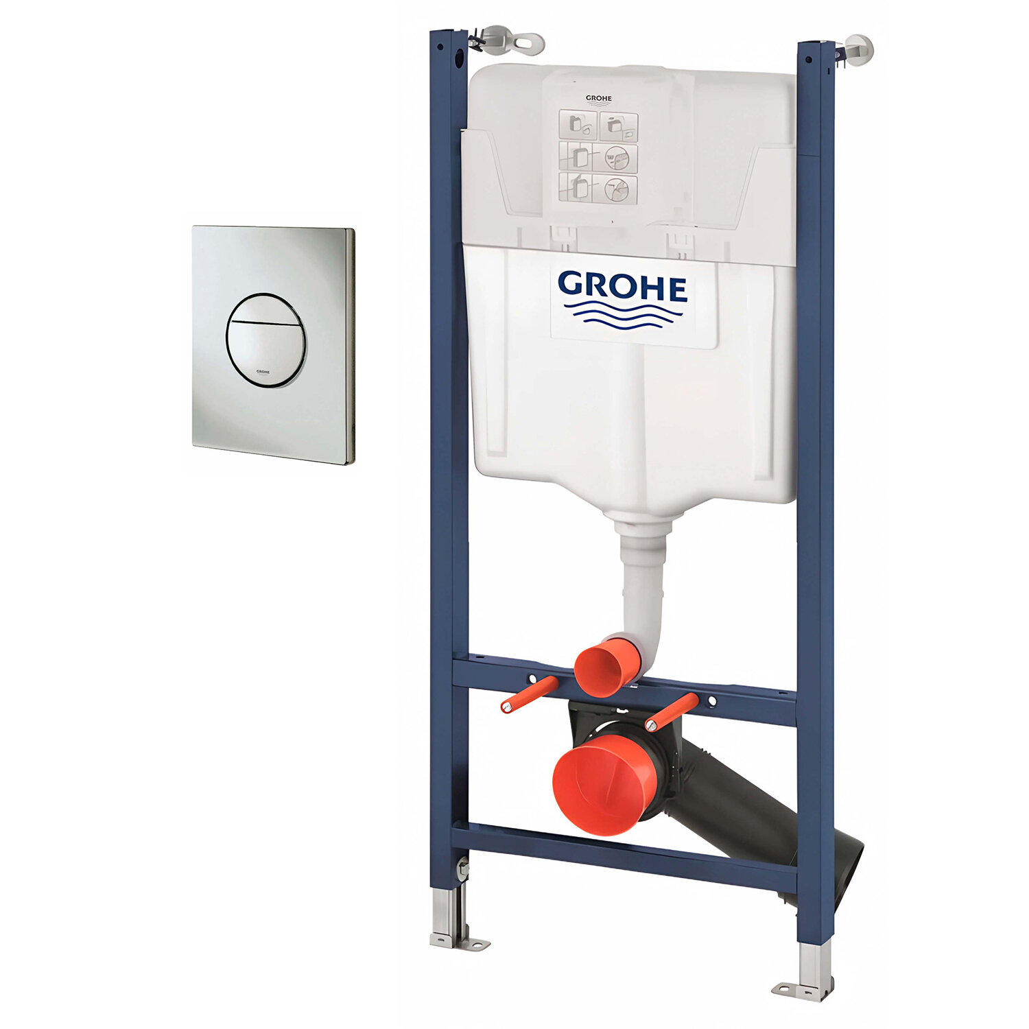 Инсталляционная система для подвесного унитаза Grohe solido 113 м + панель смыва sail (2 объе 38971000 38965000