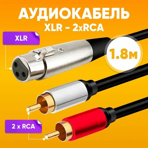 Кабель акустический XLR гнездо на 2RCA тюльпаныКабель-разветвитель XLR мама - RCA Тюльпан папа стерео 799₽