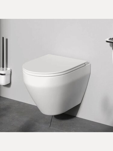 Изображение товара Унитаз подвесной безободковый AM.PM Jump, с сиденьем, цвет белый