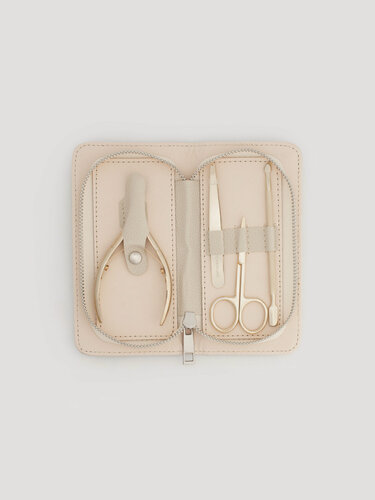 Изображение товара Набор маникюрный, 4 пр, в футляре, сталь/полиуретан, золотистый, Manicure gold