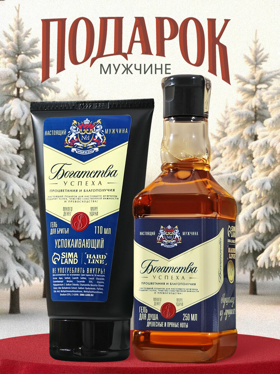 Подарочный набор «Богатства»: гель для душа 250 мл, гель для бритья 110 мл, на подарок мужчине