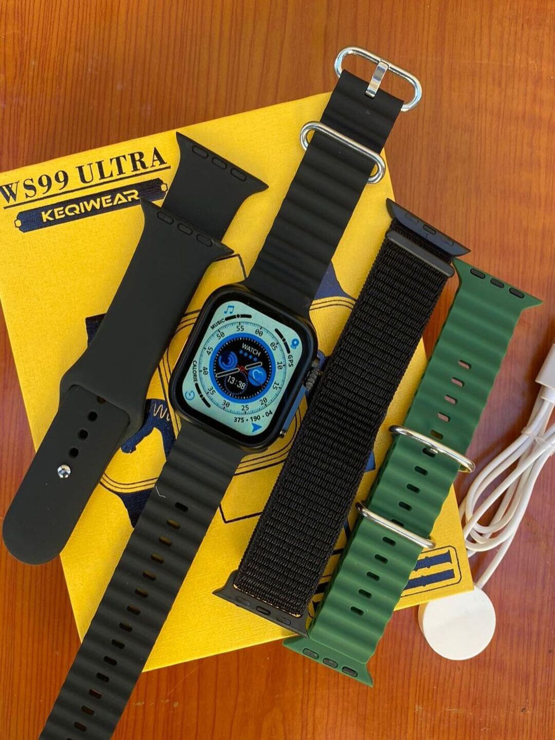 Смарт-часы WS99 Ultra KEQIWEAR с 4 ремешками, сенсорным экраном, для iOS и Android. — фото 1