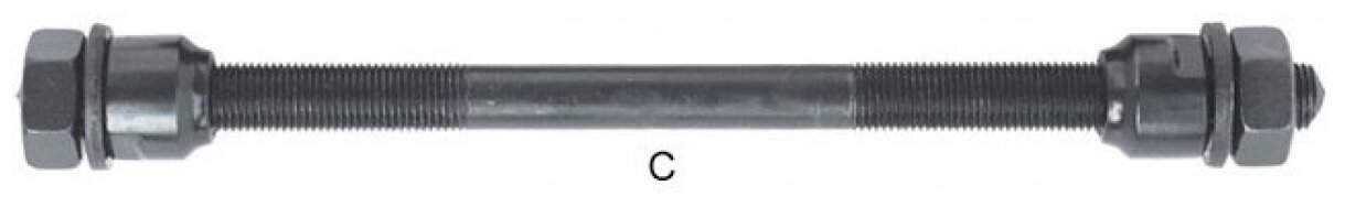 Ось 00-170121 зад Cr-Mo с конусом под гайку 170mm, 3/8 черная