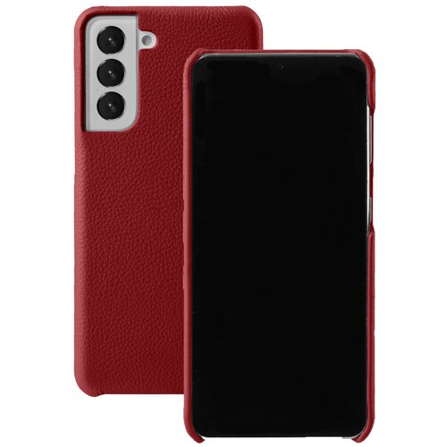 Кожаный чехол накладка Melkco для Samsung Galaxy S21 - Snap Cover, красный