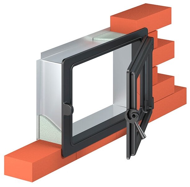 Тоннель монтажный размер 282х452х120 мм под чугунную дверку 430 Везувий