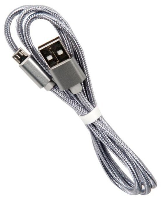 Cable / Кабель USB HOCO X2 knitted для Micro USB, 2.4 A, длина 1.0 м, серый