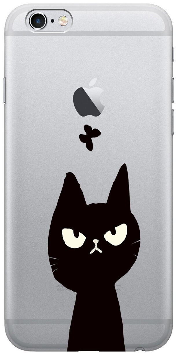 Силиконовый чехол на Apple iPhone 6s / 6 / Эпл Айфон 6 / 6с с рисунком "Disgruntled Cat"