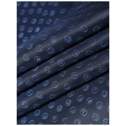 Ткань подкладочная жаккард синяя для шитья, MDC FABRICS SS007/16 полиэстер, вискоза для верхней одежды. Отрез 1 метр