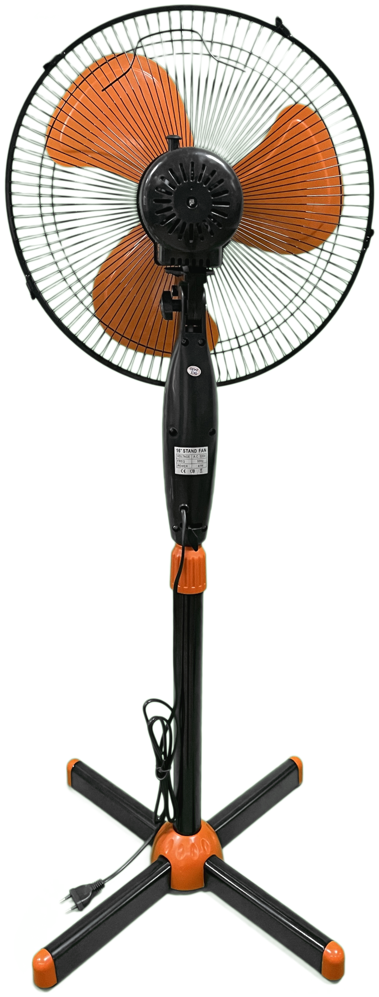Напольный вентилятор Haifisch 3 режима 100-125 см. (Черно-оранжевый) - фотография № 8