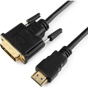 Кабель Cablexpert HDMI-DVI, 10м, 19M/19M, single link, черный, позол. разъемы