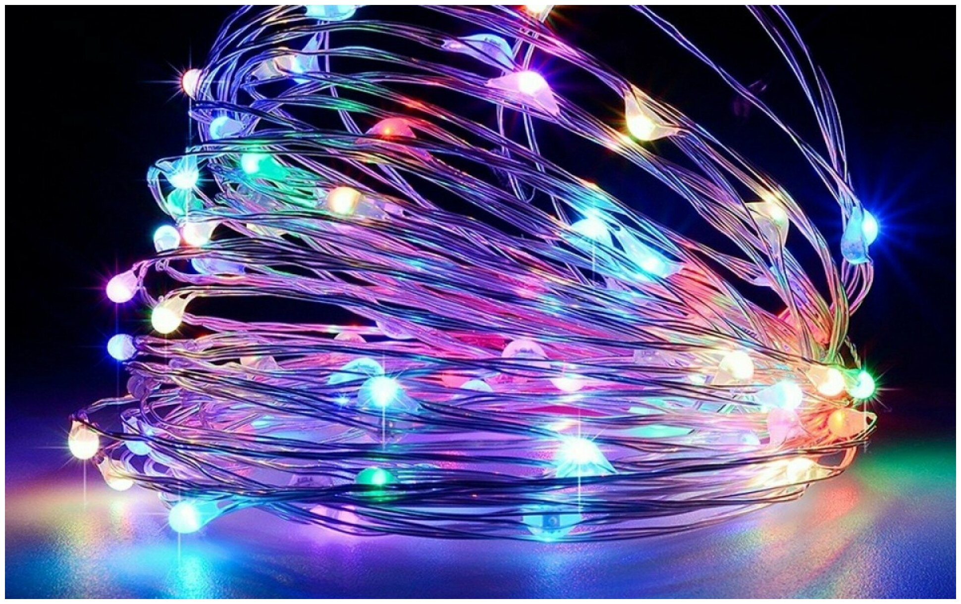 Новогодняя гирлянда нить роса от сети светодиодная 10 метров / гирлянда .