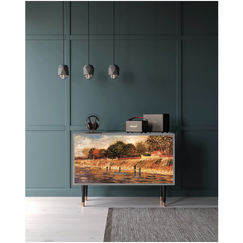Комод - STORYZ - BS4 The Banks of the Seine by Van Gogh, 115 x 85 x 48 см, Белый