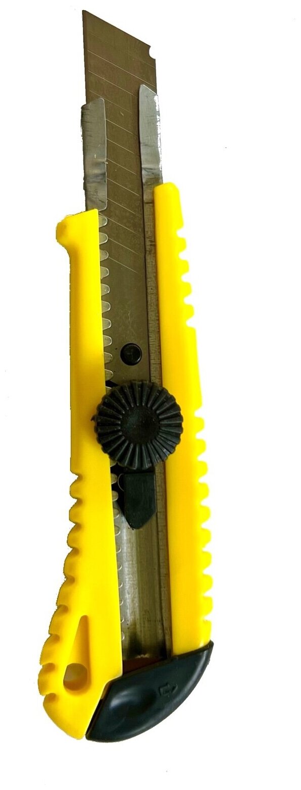 Нож канцелярский металлический 18 мм/роликовый фиксатор/нож строительный/нож для бумаги/нож для карандашей