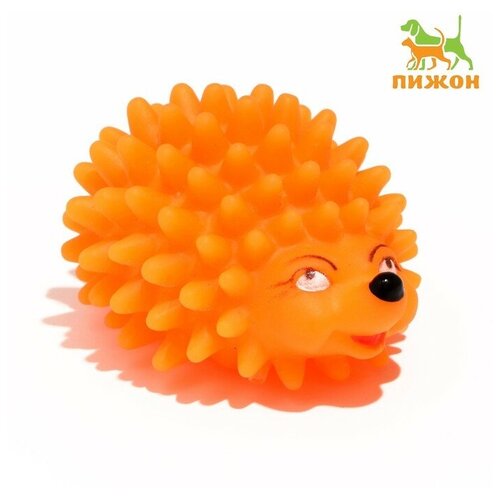 Игрушка пищащая Ёжик мини для собак, 5 см, оранжевая