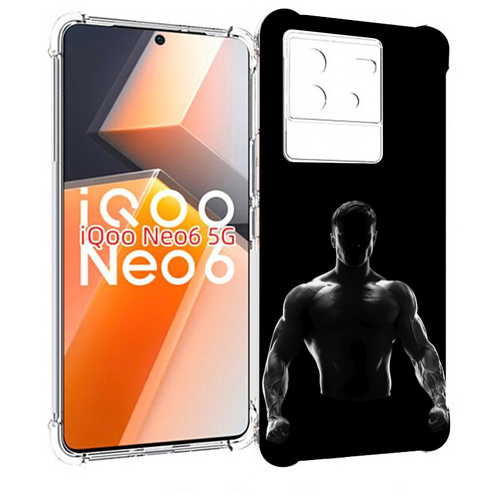 Чехол MyPads накаченный мужчина в тени мужской для Vivo iQoo Neo 6 5G задняя-панель-накладка-бампер