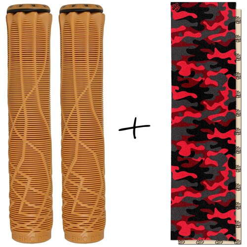 Набор для самоката Red Camo шкурка + грипсы Ethic, коричневый грипсы для самоката ethic rubber grips red