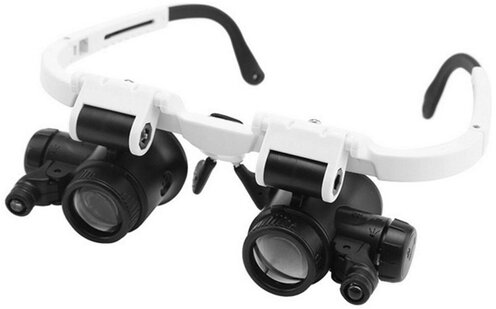 Налобная лупа очки с подсветкой увеличение 8 / 23 X — купить в интернет-магазине по низкой цене на Яндекс Маркете