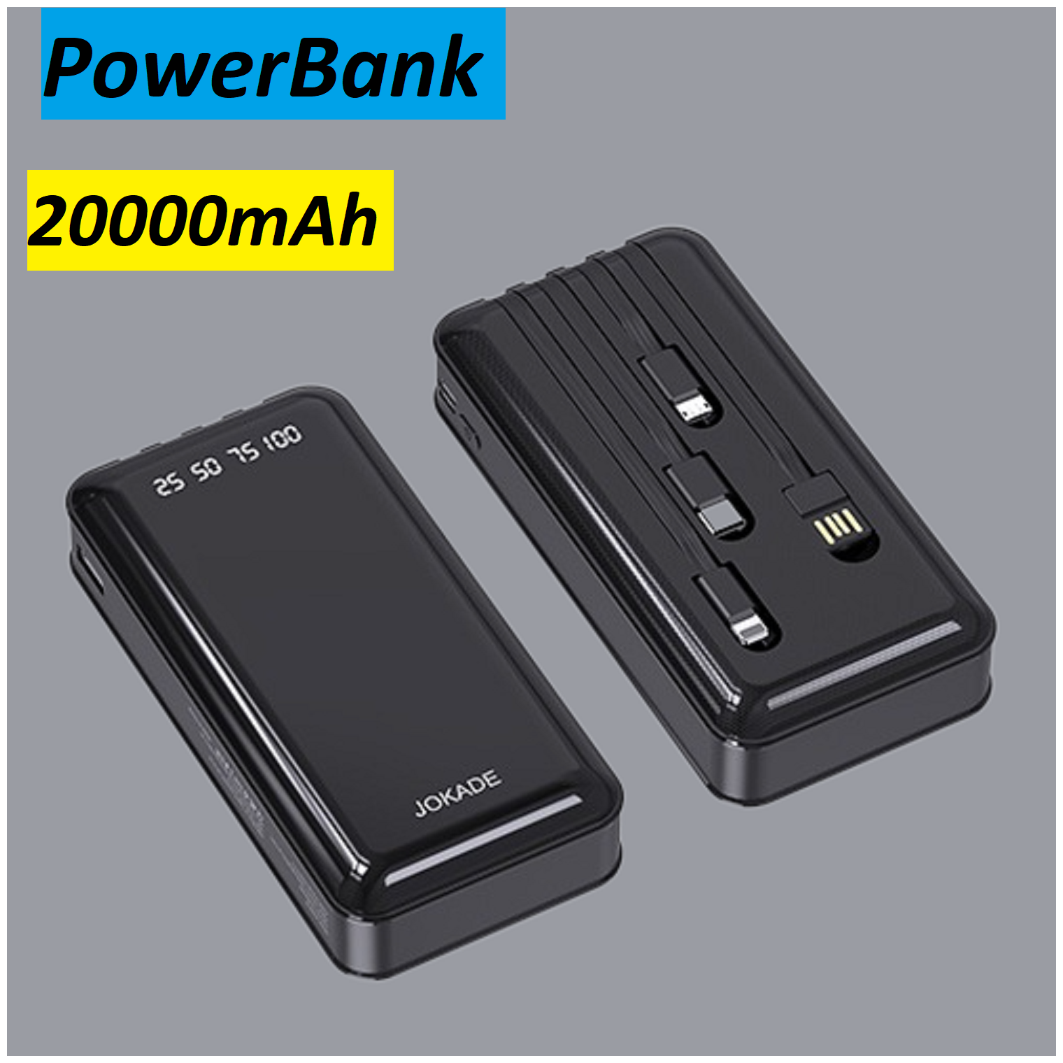 Портативный Аккумулятор Anything In My 20000mAh/PowerBank USB/Micro, USB-A, Type-C , Lightning