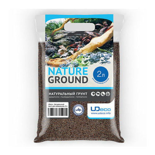 Грунт UDeco River Brown 0,1-0,6 мм 2 л, 3.3 кг коричневый