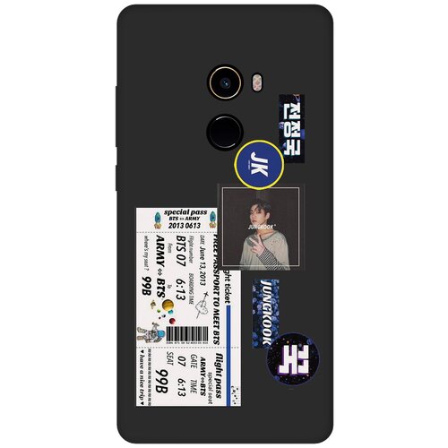 Матовый чехол BTS Stickers для Xiaomi Mi Mix 2 / Сяоми Ми Микс 2 с 3D эффектом черный матовый чехол hockey для xiaomi mi mix 2 сяоми ми микс 2 с эффектом блика черный