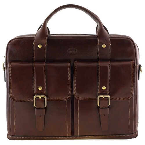 Мужская кожаная бизнес-сумка Tony Perotti 333381/2 коричневый