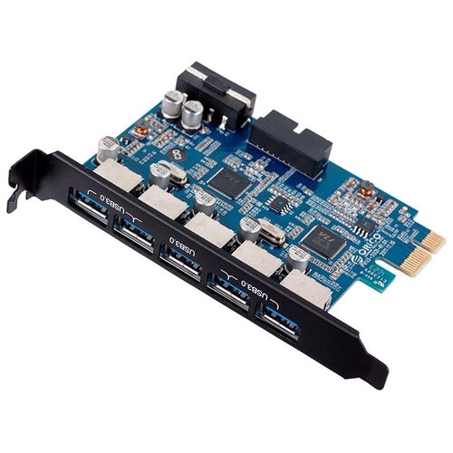 Контроллер PCI-E Orico PVU3-5O2I USB3.0 контроллер pci e orico черный orico pvu3 5o2i