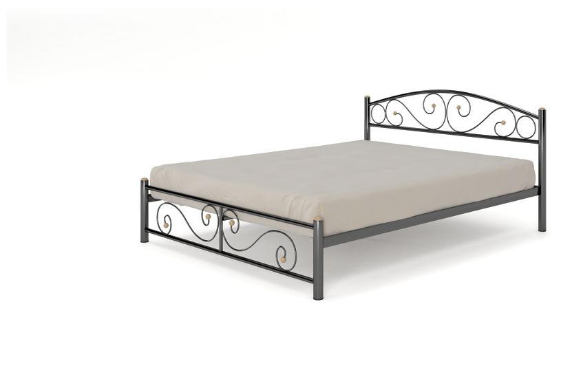 Кровать металлическая Rumba-2, размер 160х200, цвет черный