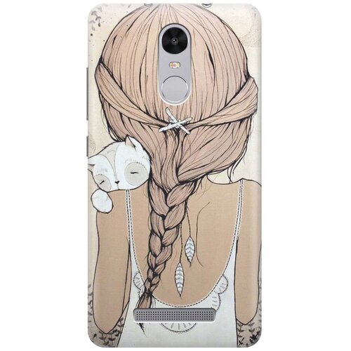 фото Re:pa накладка transparent для xiaomi redmi note 3 / note 3 pro с принтом "девочка в обнимку с котом"