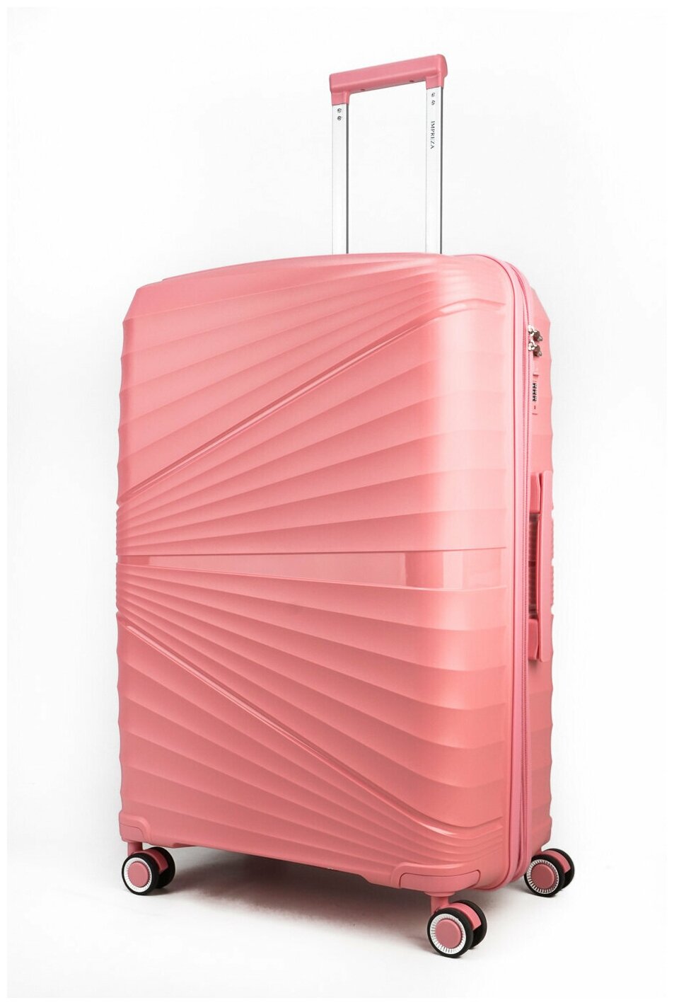 Чемодан Sweetbags большой из полипропилена с расширением на 4-х колесах с TSA замком (ракушка) розовый 