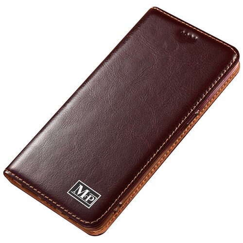 фото Чехол-книжка mypads premium для samsung galaxy a70 / a70s sm-a705f (2019) из качественной натуральной мраморной кожи буйвола прошитый элегантной прострочкой темно-коричневый с магнитной крышкой