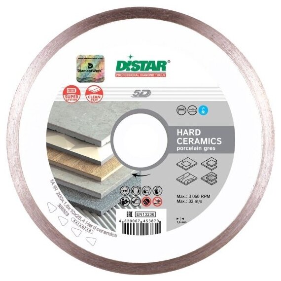 Диск алмазный Distar отрезной 1A1R 150x1,4x8x25,4 Hard ceramics