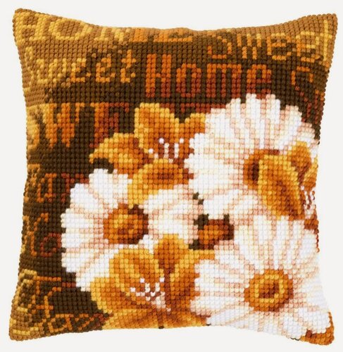 Изображение товара PN-0021706 Набор для вышивания крестом (подушка) Vervaco Modern Daisies "Ромашки"