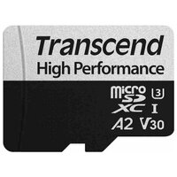 Карта памяти microSDXC Transcend 330S, 256 Гб, UHS-I Class U3 V30 A2, с адаптером