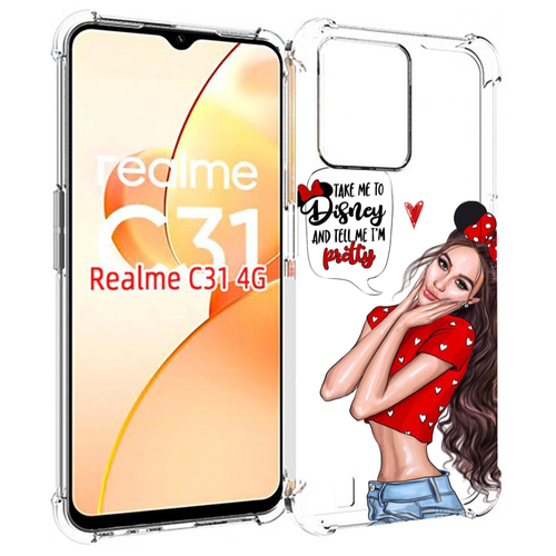 Чехол MyPads Девушка-Мини женский для OPPO Realme C31 задняя-панель-накладка-бампер