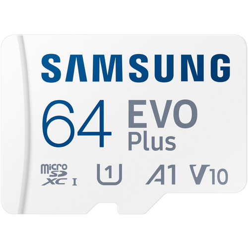 Карта памяти Samsung EVO Plus microSDXC 64GB + SD адаптер