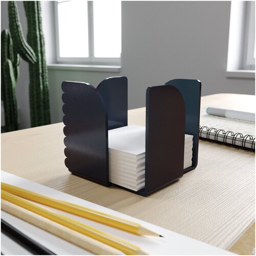 Металлическая подставка стаканчик канцелярский для бумажного блока стикеров и заметок TEMPACHE 88x38x85мм хамелеон 990₽