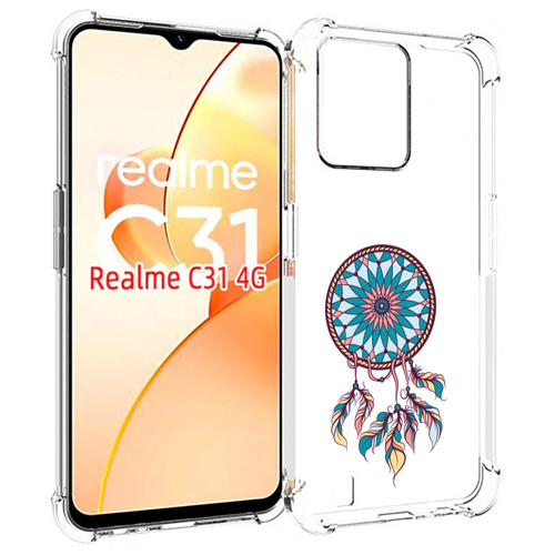 Чехол MyPads ловец снов синий для OPPO Realme C31 задняя-панель-накладка-бампер чехол mypads ловец снов синий для oppo k10 pro задняя панель накладка бампер