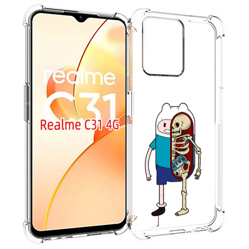 Чехол MyPads Финн скелет для OPPO Realme C31 задняя-панель-накладка-бампер